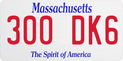 MA license plate 300DK6