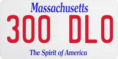 MA license plate 300DL0