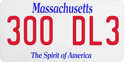 MA license plate 300DL3