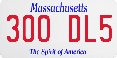 MA license plate 300DL5