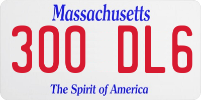 MA license plate 300DL6