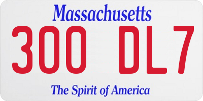 MA license plate 300DL7