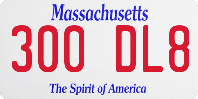 MA license plate 300DL8