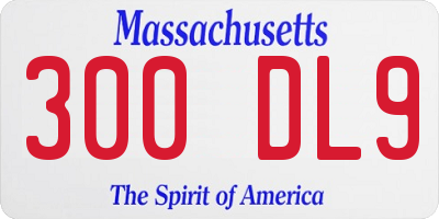 MA license plate 300DL9