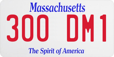MA license plate 300DM1