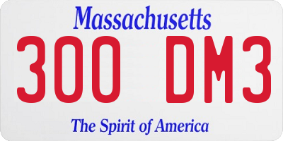 MA license plate 300DM3