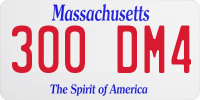 MA license plate 300DM4