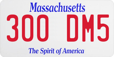 MA license plate 300DM5