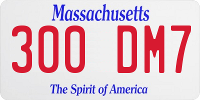 MA license plate 300DM7