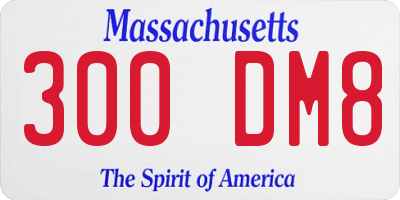 MA license plate 300DM8