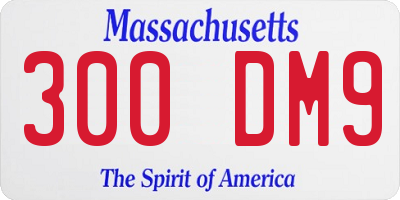 MA license plate 300DM9