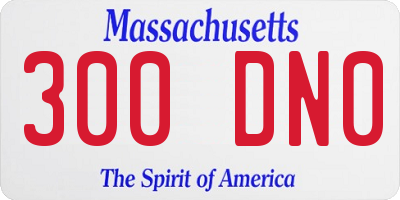 MA license plate 300DN0