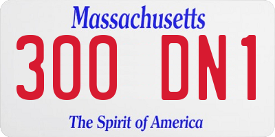 MA license plate 300DN1