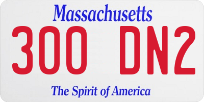 MA license plate 300DN2