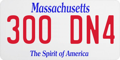 MA license plate 300DN4