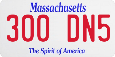 MA license plate 300DN5