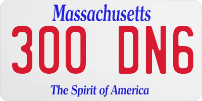 MA license plate 300DN6