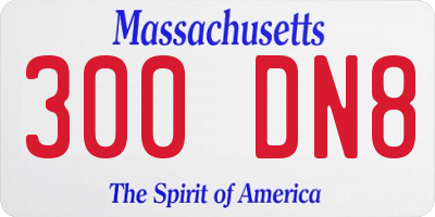 MA license plate 300DN8