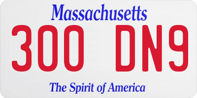MA license plate 300DN9
