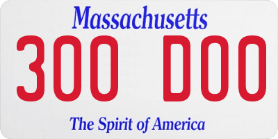MA license plate 300DO0