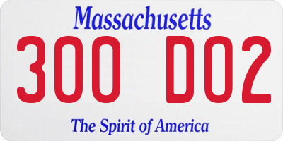 MA license plate 300DO2