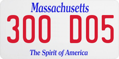 MA license plate 300DO5