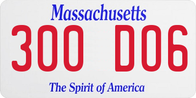 MA license plate 300DO6