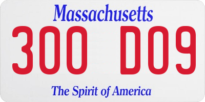 MA license plate 300DO9