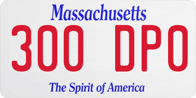 MA license plate 300DP0