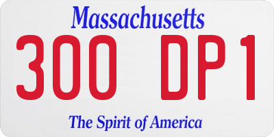 MA license plate 300DP1