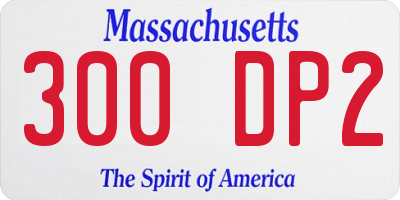 MA license plate 300DP2