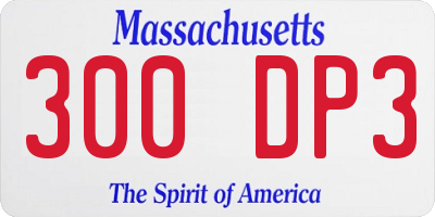 MA license plate 300DP3