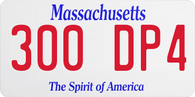 MA license plate 300DP4