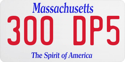 MA license plate 300DP5