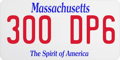 MA license plate 300DP6