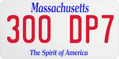 MA license plate 300DP7