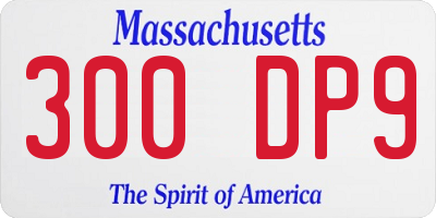 MA license plate 300DP9