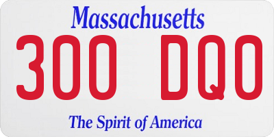 MA license plate 300DQ0