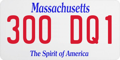 MA license plate 300DQ1