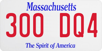 MA license plate 300DQ4