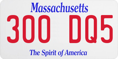 MA license plate 300DQ5