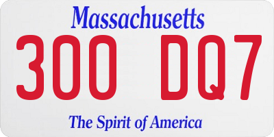 MA license plate 300DQ7
