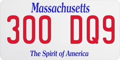 MA license plate 300DQ9