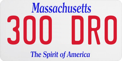 MA license plate 300DR0
