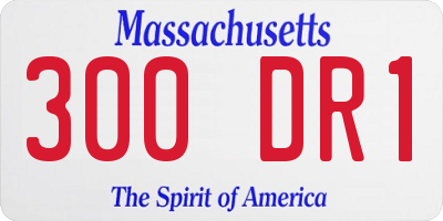 MA license plate 300DR1