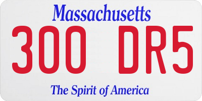 MA license plate 300DR5