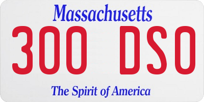 MA license plate 300DS0