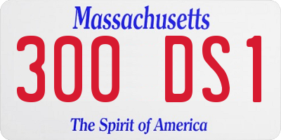 MA license plate 300DS1