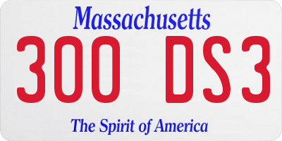 MA license plate 300DS3