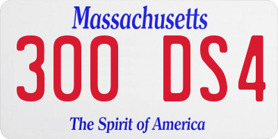 MA license plate 300DS4